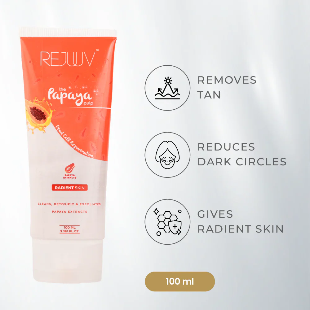 Rejuuv Papaya Pulp Dead Cell Rejuvenation Face Wash 100ml - Image 2