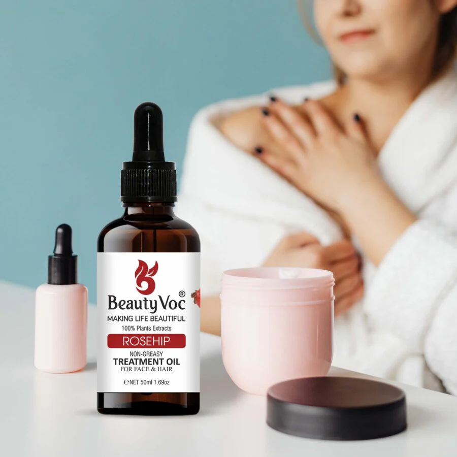 BeautyVoc Rosehip Treatment Oil 50 ml | Non Greasy | 100% Pure & Natural – Anti Aging, Anti-Acne, Scar Treatment, Skin brightening - Image 5