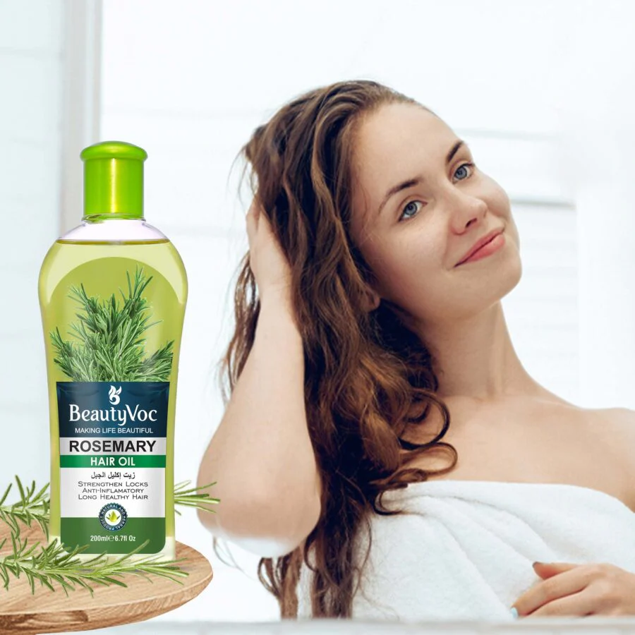 BeautyVoc Rosemary Hair Oil 200 ml | For Hair Growth, Anti Hair Fall & Anti Dandruff - Image 2