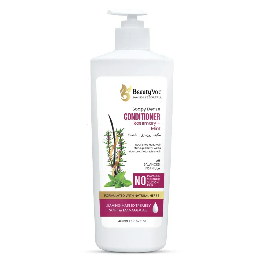 BeautyVoc Rosemary Mint Conditioner 400ml | Deep conditioning | Smooth & Silky Hair