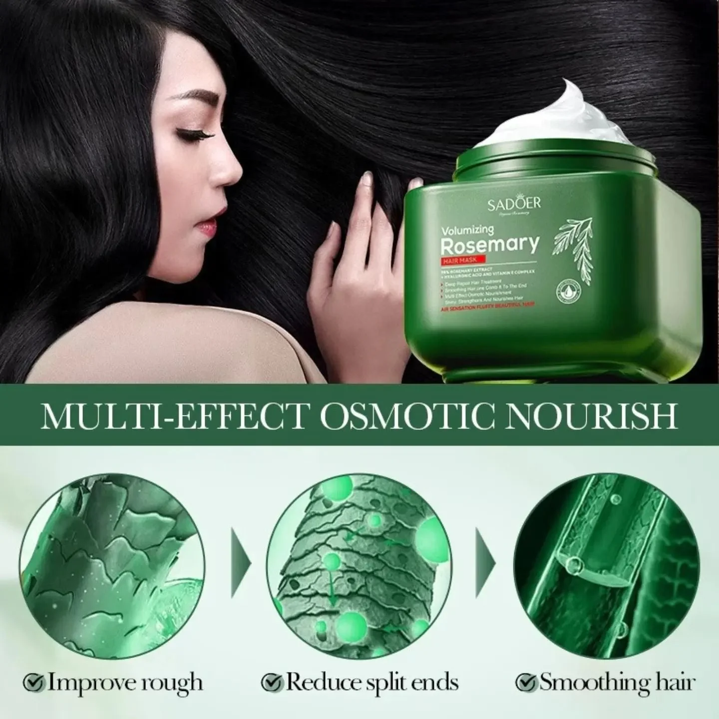 Sadoer Volumizing Rosemary Hair Mask 500ml - Image 5