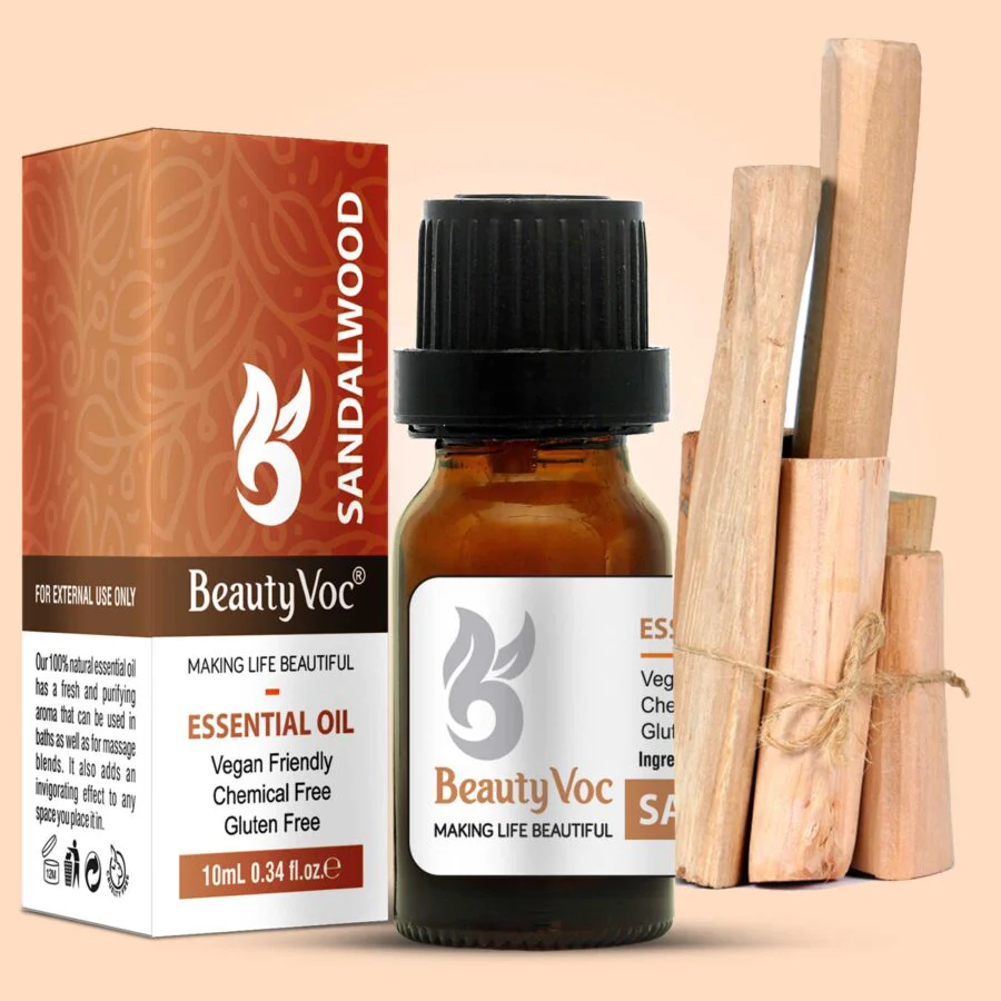 BeautyVoc Sandalwood Oil 10 ml - Mood Booster | Sress Relief Natural Scent | Best for Dry Skin - Image 2