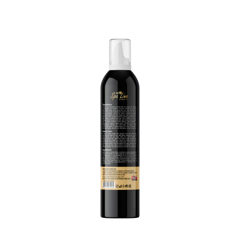 Spa Line Keratin Hair Mousse Strong Hold Black - Image 2