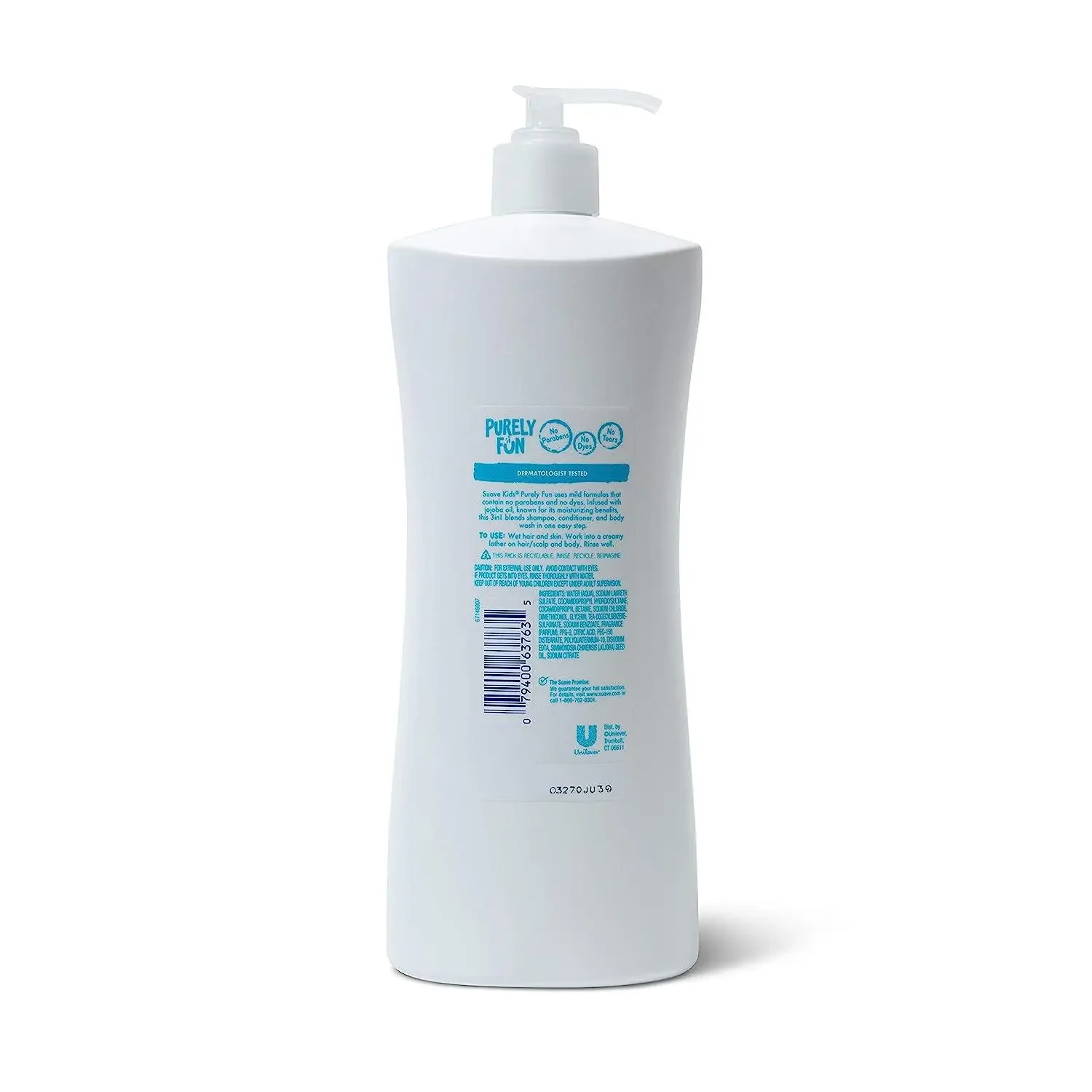 Suave Purely Fun Moisturizing 3-in-1 Shampoo, Conditioner, Body Wash - Image 2