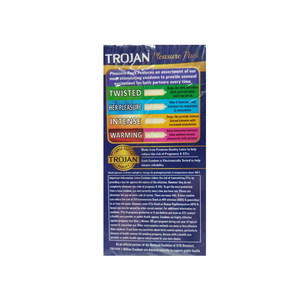 Trojan Pleasure Pack MEG Latex Lubricated Condom - Image 2