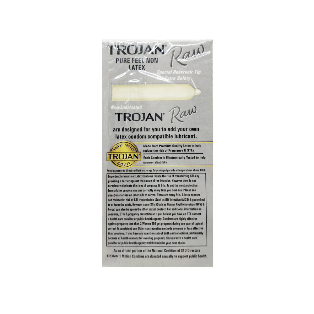Trojan Raw Non Latex Lubricated Pure Feel Condoms - Image 2