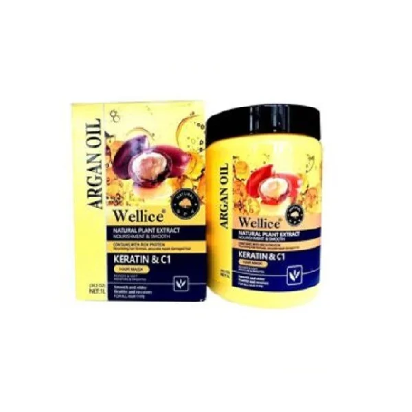 Wellice Argan Oil Keratin &amp; C1 Hair Mask 1000ml